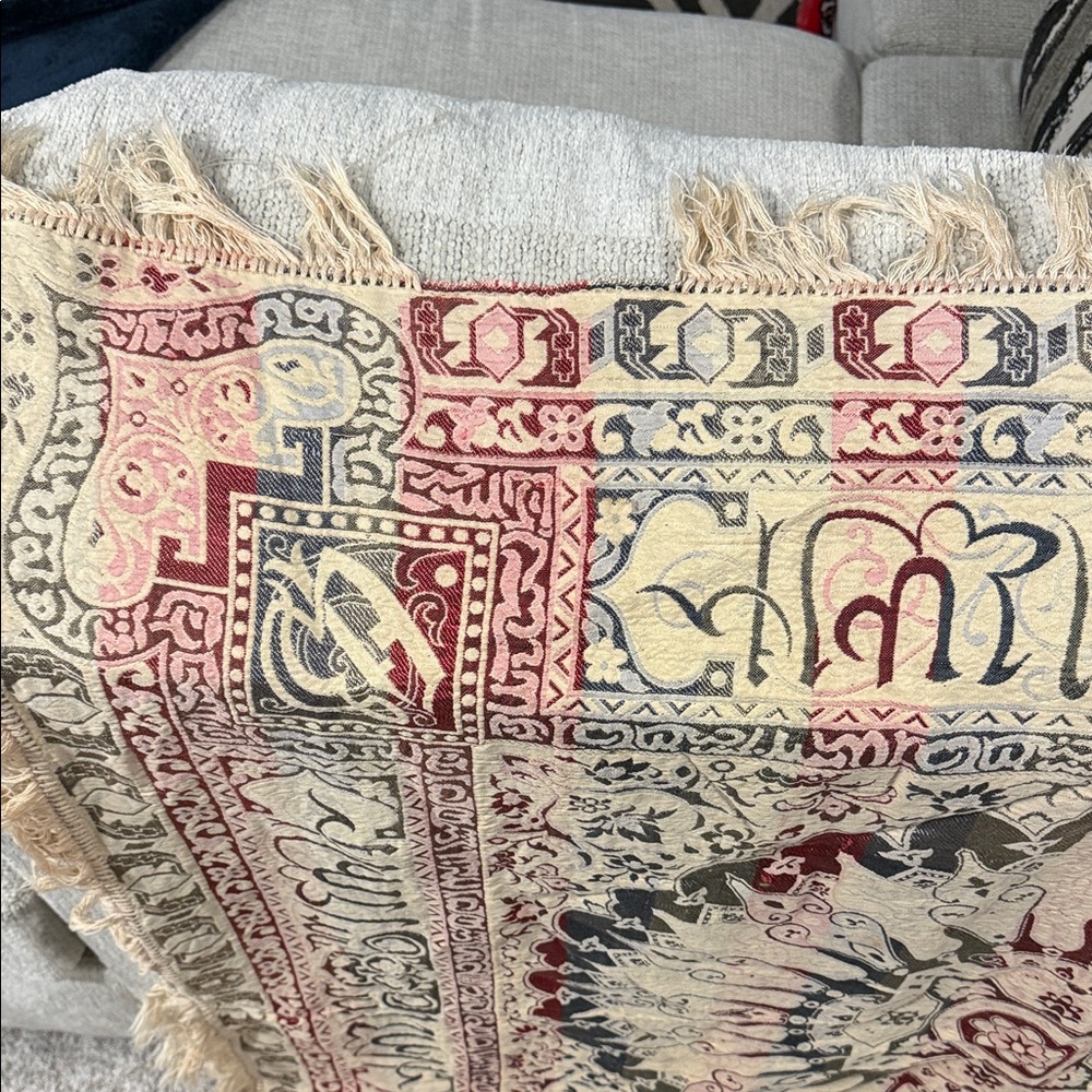 Vintage Persian Elegant Multicolor Tapestry Throw Blanket - Picture 5 of 7